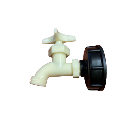 Plastikinis pajungimas prie IBC konteinerio 60mm su kraneliu