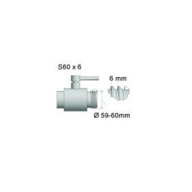 IBC pajungimas 60mm x 1" vidinis sriegis