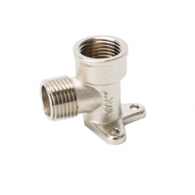 Alkūnė su tvirtinimu prie sienos ½" vidinis/išorinis sriegis