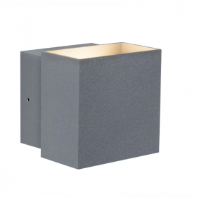 Stačiakampio formos sieninis lauko šviestuvas pilkos spalvos