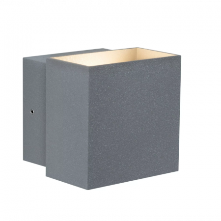 Stačiakampio formos sieninis lauko šviestuvas pilkos spalvos