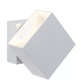 Stačiakampio formos sieninis lauko šviestuvas baltos spalvos