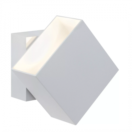 Stačiakampio formos sieninis lauko šviestuvas baltos spalvos